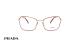 عینک طبی زنانه فریم کائوچویی فلزی پروانه ای رنگ رزگلد پرادا - عکاسی وحدت - زاویه رو به رو