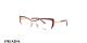 عینک طبی زنانه فریم کائوچویی فلزی گربه ای رنگ رزگلد پرادا - عکاسی وحدت - زاویه سه رخ