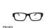 عینک طبی مردانه فریم کائوچویی مستطیل رنگ مشکی پرادا - عکاسی وحدت - زاویه رو به رو