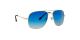 عینک آفتابی زینیا طرح ژنرال ریبن بدنه طلایی عدسی ها آبی طیف دار - عکاسی وحدت - زاویه سه رخ راست