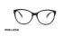 عینک طبی مشکی طلایی دسته فلزی بدنه کائوچو پلیس - عکاسی وحدت - زاویه روبرو