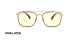 عینک شب پلیس سری لوییس همیلتون فریم فلزی طلایی حدقه مربعی عدسی قهوه ای روشن - عکس از زوایه روبرو