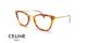 عینک طبی گربه ای دسته فلزی طلایی celine - عکاسی عینک وحدت - زاویه سه رخ