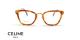 عینک طبی گربه ای دسته فلزی طلایی celine - عکاسی عینک وحدت - زاویه روبرو