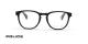 عینک طبی پلیس فریم کائوچویی مشکی حدقه بین بیضی و گرد - عکس از زاویه روبرو