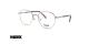 عینک طبی فلزی هاوک گرد نقره ای با دسته مشکی - عکس از زاویه سه رخ 