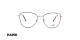 عینک طبی زنانه هاوک فریم فلزی گربه ای به زنگ رز گلد و مشکی - عکس از زاویه روبرو