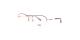 عینک طبی هاوک فریم زیر گریف شبه گربه ای به رنگ رز گلد و با خط ابرویی مشکی - عکس از زاویه سه رخ