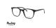 عینک طبی کائوچویی مربعی فریم مشکی - عکس از زاویه سه رخ
