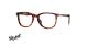 عینک طبی کائوچویی پرسول فریم مربعی قهوه ای هاوانا - عکس از زاویه سه رخ