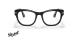 عینک طبی پرسول فریم کائوچویی مربعی ضخیم مشکی براق - عکس از زاویه روبرو