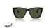 عینک آفتابی پرسول فریم استات مربعی رنگ مشکی و عدسی سبز - عکس از زاویه روبرو