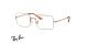 عینک طبی ری بن فریم فلزی مستطیلی مسی رنگ - عکس از زاویه سه رخ 