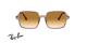 عینک مربعی  ری بن - RAYBAN SQUARE II RB1973 - فریم کائوچویی رنگ بژ - عدسی قهوه ای طیف دار