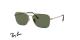 عینک آفتابی دو پل مستطیلی با روکش طلا  ری بن -رنگ طلایی و عدسی سبز - عکس از زاویه سه رخ