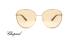 عینک آفتابی فلزی مدل خلبانی شوپارد - طلایی با دسته های تراش خورده و نگین دار، عدسی قهوه ای جیوه ای - عکس از زاویه روبرو