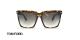 عینک آفتابی مربعی بزرگ تام فورد رنگ بدنه قهوه ای هاوانا - عکاسی وحدت - زاویه روبرو