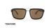 عینک آفتابی کائوچویی قهوه ای هاوانا تام فورد - عکاسی عینک وحدت - زاویه روبرو
