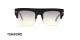 عینک آفتابی کائوچویی مربعی تام فورد - مشکی و شیشه ای - عکس از زاویه روبرو