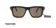 عینک آفتابی تام فورد فریم کائوچویی مربعی مشکی، عدسی دودی - عکس از زاویه روبرو