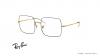 عینک طبی ری بن مربعی فریم فلزی  طلایی سورمه ای - عکس از زاویه سه رخ 