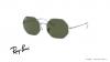 عینک آفتابی چندضلعی ریبن رنگ نقره ای و عدسی سبز - عکس زاویه سه رخ