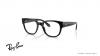 عینک طبی ری بن فریم کائوچویی مربعی به رنگ مشکی براق با دسته های ضخیم - عکس از زاویه سه رخ
