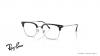 عینک طبی ری بن مدل کلاب مستر با ابرویی مشکی و فلزی نقره ای - عکس از زاویه سه رخ