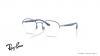 عینک طبی ری بن فریم زیرگریف فلزی به رنگ آبی - عکس از زاویه سه رخ