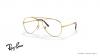 عینک طبی ری بن فریم فلزی خلبانی رنگ طلایی - عکس از زاویه سه رخ 