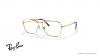 عینک طبی ری بن مدل کاروان طرح جدید فریم فلزی طلایی رنگ - عکس از زاویه سه رخ