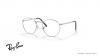 عینک طبی فلزی ری بن مدل گرد طرح جدید رنگ نقره ای - عکس از زاویه سه رخ
