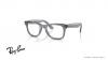 عینک طبی ری بن مدل ویفرر فریم به رنگ طوسی شفاف - عکس از زاویه سه رخ