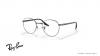 عینک طبی ری بن فریم فلزی گرد رنگ طوسی و دسته های طوسی مات - عکس از زاویه سه رخ