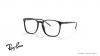 عینک طبی ری بن فریم کائوچویی مربعی باریک رنگ مشکی - عکس از زاویه سه رخ
