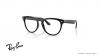 عینک طبی ری بن فریم کائوچویی گرد رنگ مشکی براق - عکس از زاویه سه رخ