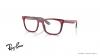 عینک طبی ری بن فریم کائوچویی مربعی به رنگ قرمز و سورمه ای و از داخل طوسی رنگ - عکس از راویه سه رخ