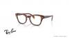 عینک طبی ری بن فریم کائوچویی مربعی به رنگ قهوه ای هاوانا - عکس از زاویه سه رخ
