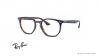 عینک طبی کائوچویی ری بن فریم چندضلعی - رنگ مشکی و داخل قهوه ای - عکس از زاویه سه رخ