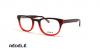 عینک طبی ردل فریم کائوچویی بیضی رنگ قرمز و جگری هاوانا - عکس از زاویه سه رخ