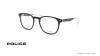 عینک طبی پلیس فریم کائوچویی بیضی شکل رنگ مشکی و شیشه ای - عکس از زاویه سه رخ