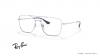 عینک طبی ری بن فریم شبه خلبانی دو پل فلزی رنگ نقره ای - عکس از زاویه سه رخ