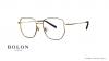 عینک طبی فلزی بولون - شبه مربعی - رنگ مشکی طلایی - زاویه سه رخ