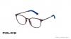 عینک بیضی طبی پلیس - POLICE VPL554 - رنگ فریم مشکی و آبی - اپتیک وحدت - عکس زاویه سه رخ
