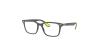 عینک طبی ری بن فریم کائوچویی ویفرر رنگ طوسی مات با نقطه های زرد رنگ - عکس از زاویه سه رخ