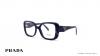 عینک طبی پرادا فریم کائوچویی پروانه ای رنگ آبی - عکاسی وحدت - زاویه سه رخ