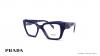 عینک طبی زنانه پرادا فریم کائوچویی پروانه ای رنگ آبی - عکاسی وحدت - زاویه سه رخ
