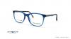عینک طبی رویه دار سنترواستایل فریم مربعی کائوچویی آبی - عکس از زاویه سه رخ