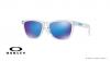 عینک آفتابی اوکلی بدنه شیشه ای عدسی رنگ آبی جیوه ای - ویژه فروش آنلاین - زاویه سه رخ